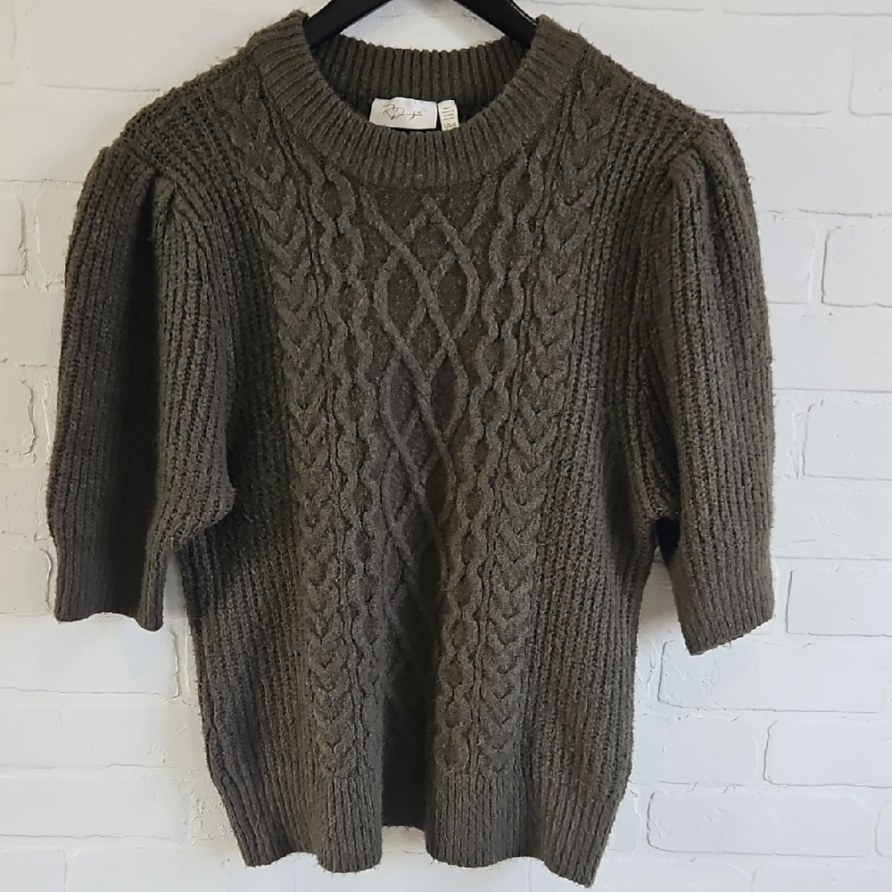 2/$10 RD Style Cable Knit Olive Sweater